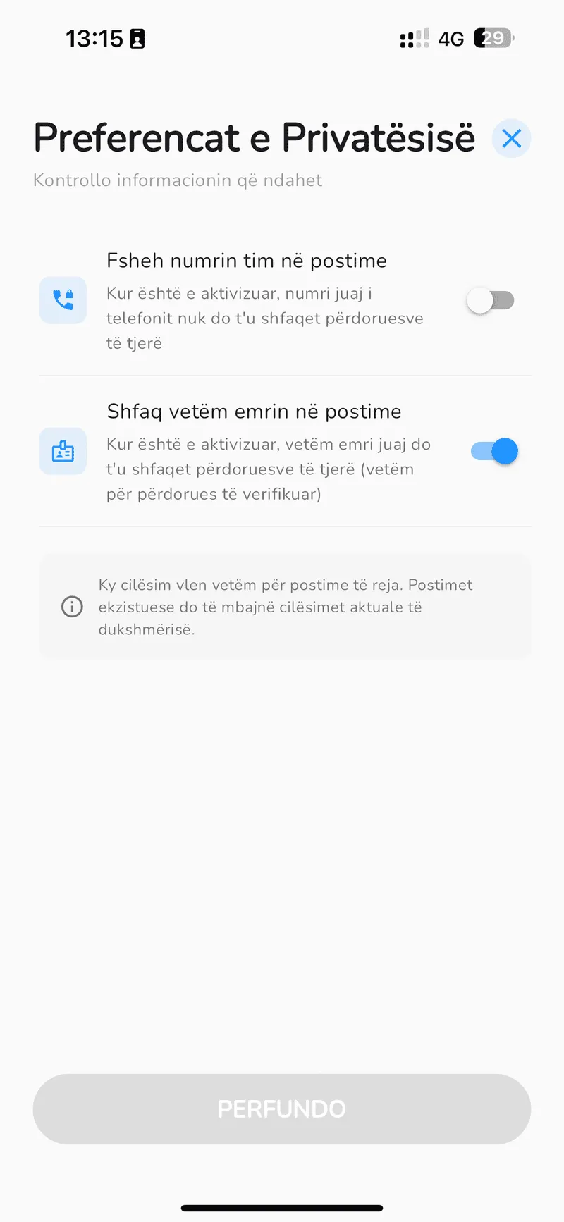 Privacy Controls1